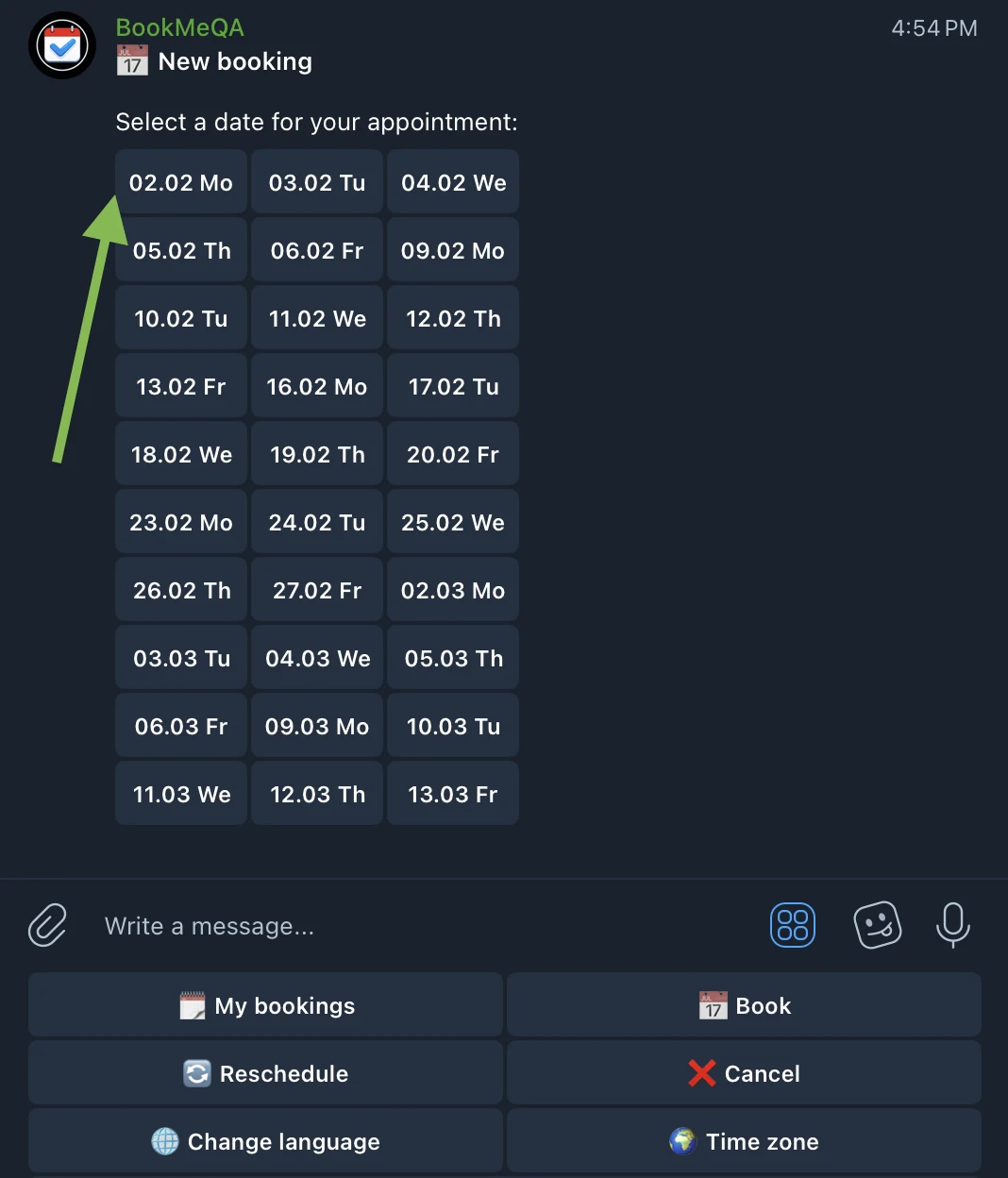Select date